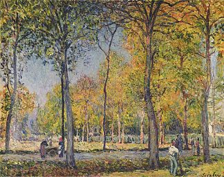 布洛涅森林 The Forest at Boulogne (c.1880)，阿尔弗莱德·西斯莱