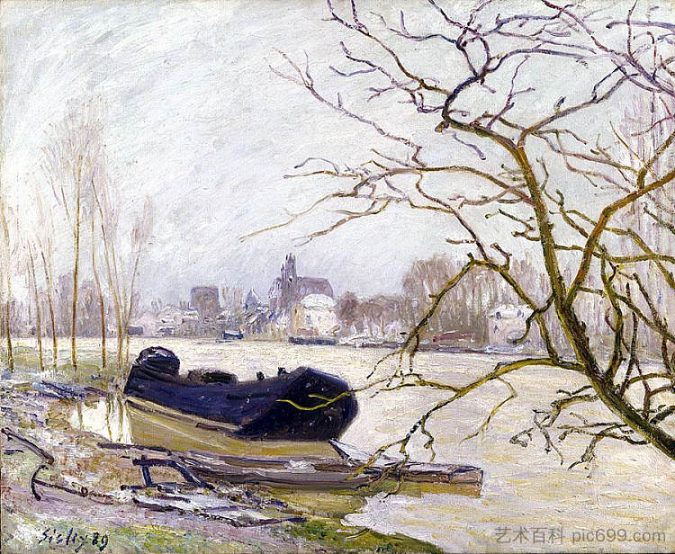高水位的洛恩 The Loing at High Water (1889),阿尔弗莱德·西斯莱