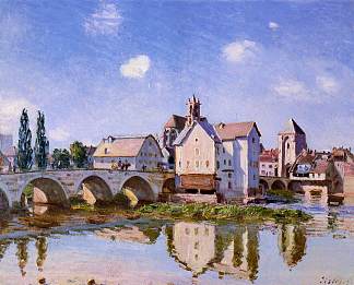 阳光下的莫雷特桥 The Moret Bridge in the Sunlight (1892)，阿尔弗莱德·西斯莱