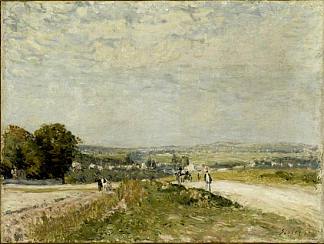 通往蒙比松卢维西讷之路 The Road to Louveciennes Montbuisson (1875)，阿尔弗莱德·西斯莱