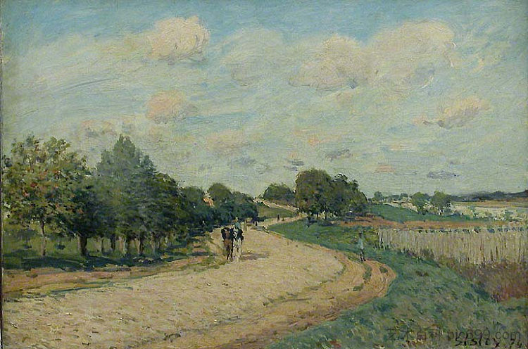 通往曼特斯的路线 The Route to Mantes (1874),阿尔弗莱德·西斯莱