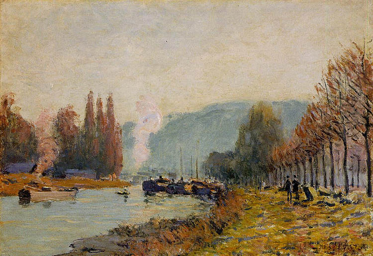 布吉瓦尔的塞纳河 The Seine at Bougival (1873)，阿尔弗莱德·西斯莱