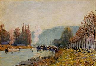 布吉瓦尔的塞纳河 The Seine at Bougival (1873)，阿尔弗莱德·西斯莱