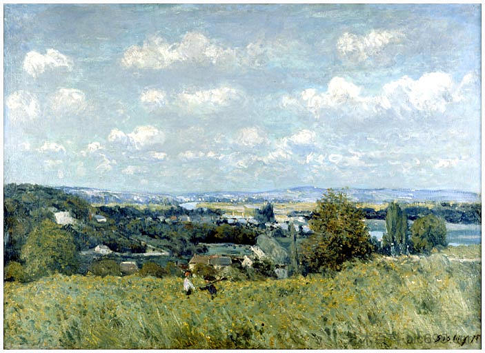 圣克劳德的塞纳河谷 Valley of the Seine at Saint Cloud (1875)，阿尔弗莱德·西斯莱