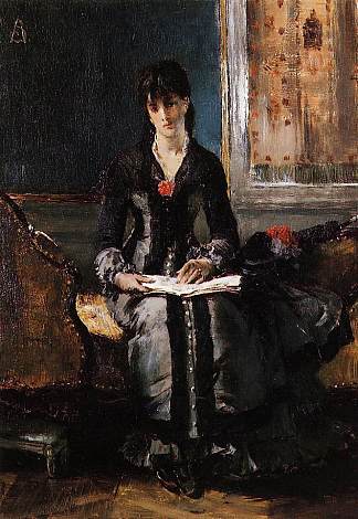 一个年轻女子的肖像 Portrait of a Young Woman (c.1870)，阿尔弗雷德·史蒂文斯