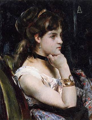戴手镯的女人 Woman Wearing a Bracelet，阿尔弗雷德·史蒂文斯