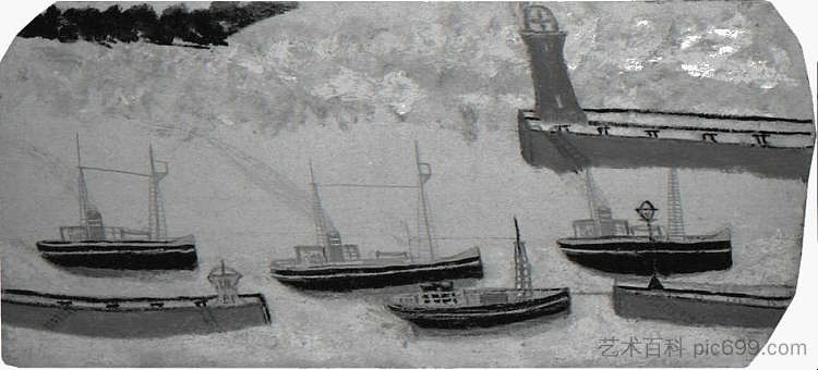 四艘蒸汽船和三个码头 Four Steam Ships and Three Jetties，艾尔弗雷德沃利斯