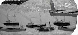 四艘蒸汽船和三个码头 Four Steam Ships and Three Jetties，艾尔弗雷德沃利斯