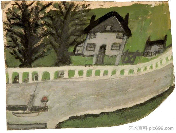 有房子和树木的景观 Landscape with a House and Trees，艾尔弗雷德沃利斯