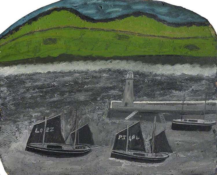 码头旁的PZ帆船 PZ Sailing Boats by a Jetty，艾尔弗雷德沃利斯