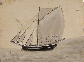 带有法国灰色帆的帆船 Sailing Boat with French-Grey Sails，艾尔弗雷德沃利斯