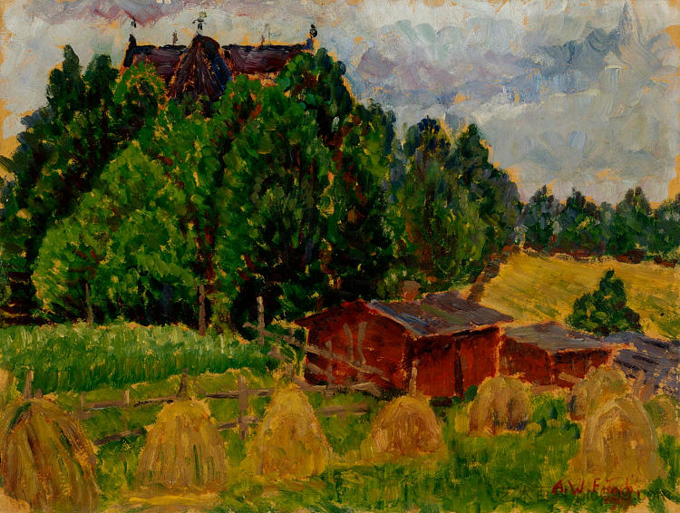 帕达斯约基的风景 Landscape from Padasjoki (1917),阿尔弗雷德·威廉·芬奇