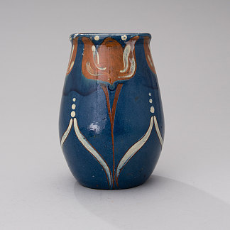 鸢尾花陶瓷花瓶 Iris Ceramic Vase (c.1900)，阿尔弗雷德·威廉·芬奇