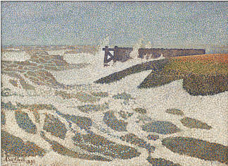 海斯特的破浪 Breaking Waves at Heyst (1891)，阿尔弗雷德·威廉·芬奇