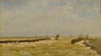 奥斯坦德港入口 Harbor Entrance Ostend (1884)，阿尔弗雷德·威廉·芬奇