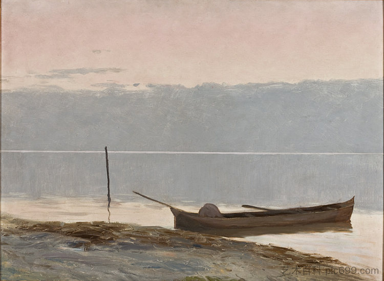 边境独木舟景观 Landscape with a Canoe in the Border (1922)，阿尔弗雷德·埃米尔·安德森