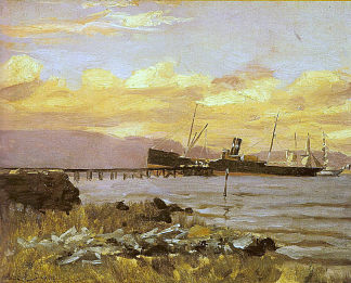 港口景观 View of the Port (1895)，阿尔弗雷德·埃米尔·安德森