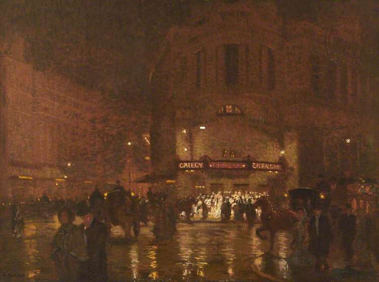 伦敦， 潮湿的夜晚， 欢乐剧院 London, Wet Evening, Gaiety Theatre，阿尔杰尼翁·塔尔米奇