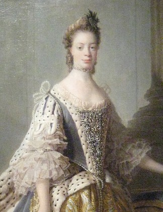 梅克伦堡-施特雷利茨的索菲亚·夏洛特的肖像，乔治三世国王的妻子 Portrait of Sophia Charlotte of Mecklenburg-Strelitz, wife of King George III，阿兰·雷姆赛