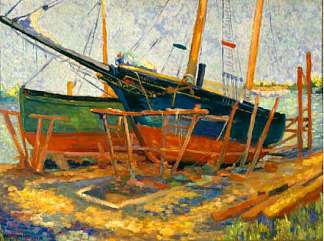 港口的船 Boat in Harbor (1928; United States                     )，艾伦·兰德尔·弗里隆