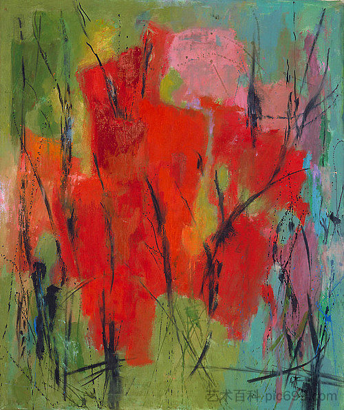 红色抽象 Red Abstraction (1960)，奥尔马·托马斯