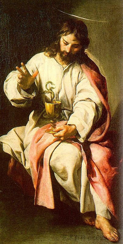 圣约翰福音传教士和毒杯 St. John the Evangelist and the Poisoned Cup (c.1637; Spain  )，阿隆佐·卡努