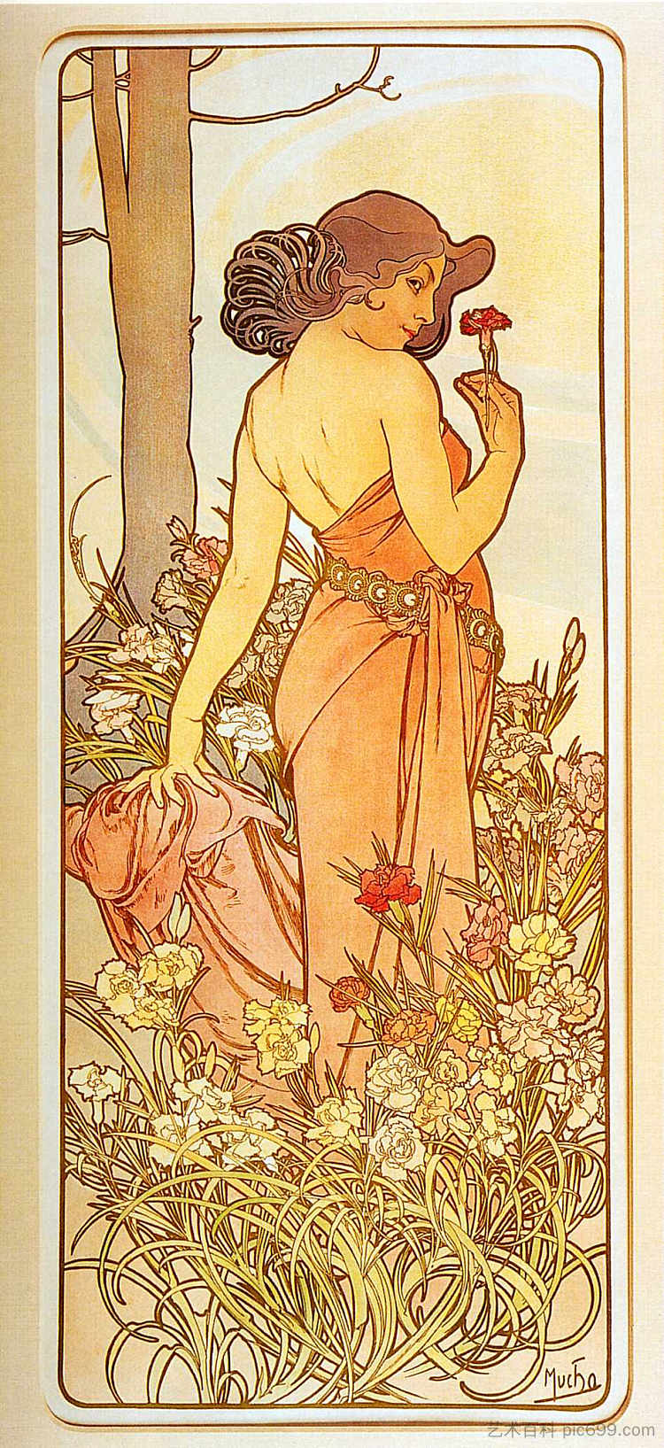 康乃馨 Carnation (1898),阿尔丰斯·慕夏