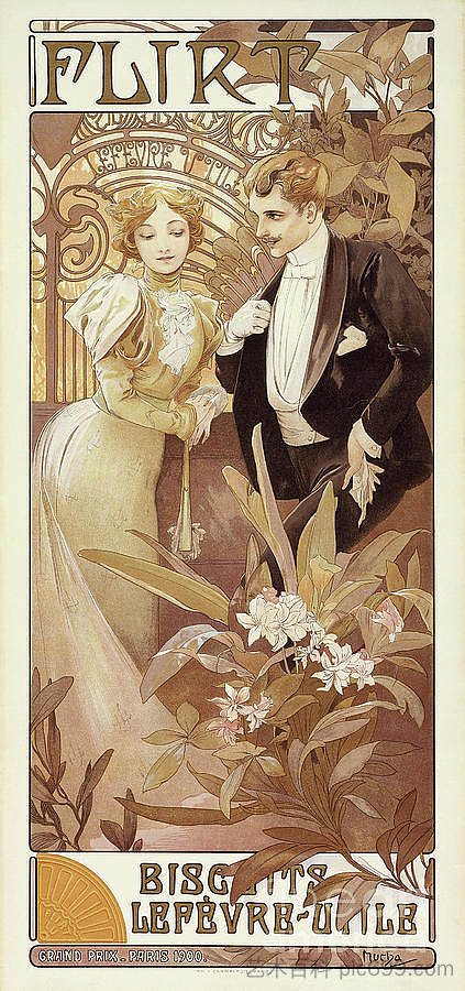 Flirt lefevre 有用 Flirt Lefevre Utile (1899)，阿尔丰斯·慕夏