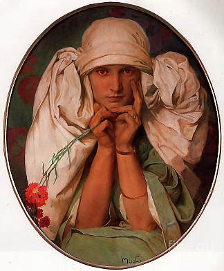 吉里画像 Portrait of Jiri (1925)，阿尔丰斯·慕夏