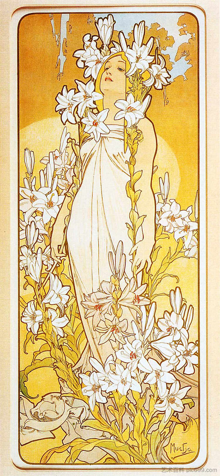 百合 Lily (1898)，阿尔丰斯·慕夏