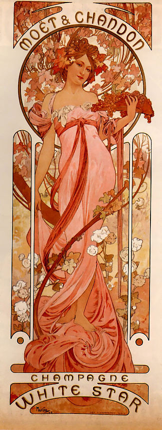 酩悦和夏顿白星 Moet and Chandon White Star (1899)，阿尔丰斯·慕夏