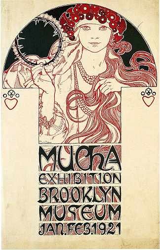 布鲁克林展览海报 Poster for the Brooklyn Exhibition (1921)，阿尔丰斯·慕夏