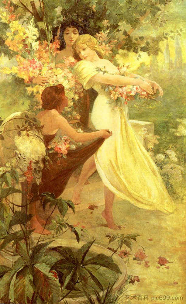 春之魂 Spirit Of Spring (1894)，阿尔丰斯·慕夏