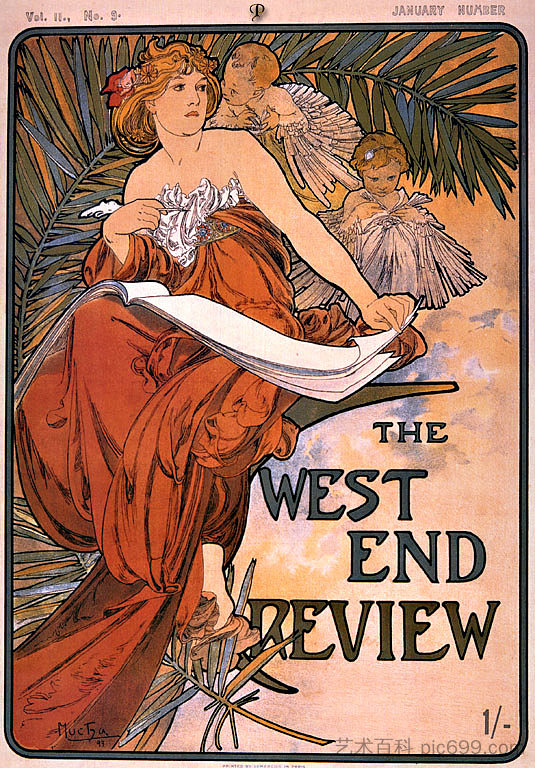 西区评论 The west end review (1898)，阿尔丰斯·慕夏