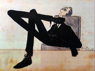 艺术家埃默里科·努内斯的漫画 Caricature of the artist Emmerico Nunes (1909)，何玛迪奥·德·苏詹·卡多索