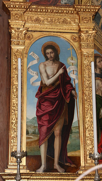 圣斯皮里托（贝加莫）的息肉，细节 Polyptych in Santo Spirito (Bergamo), detail (1507)，安布罗吉奥·贝尔戈尼奥内