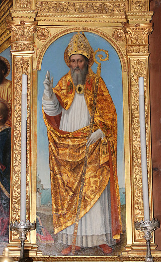 圣斯皮里托（贝加莫）的息肉，细节 Polyptych in Santo Spirito (Bergamo), detail (1507)，安布罗吉奥·贝尔戈尼奥内