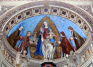 吉安·加莱亚佐将切尔托萨捐赠给麦当娜 Gian Galeazzo Donates the Certosa to the Madonna，安布罗吉奥·贝尔戈尼奥内