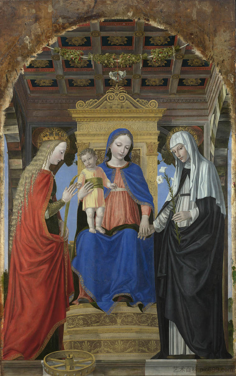 圣母子与圣徒 The Virgin and Child with Saints (c.1490; Italy  )，安布罗吉奥·贝尔戈尼奥内