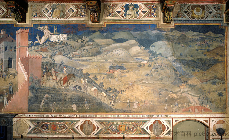 农村善政的影响 Effects of Good Government in the Countryside (1338 - 1339),安布罗吉奥·洛伦泽蒂