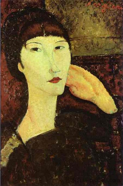 阿德里安（刘海女人） Adrienne (Woman with Bangs) (1917; Paris,France  )，阿梅代奥·莫迪利亚尼