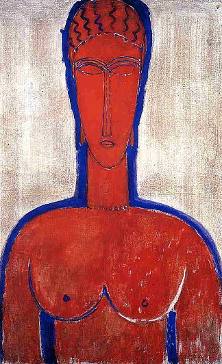 大红胸围（利奥波德二世） Big Red Buste (Leopold II) (1913; Paris,France                     )，阿梅代奥·莫迪利亚尼