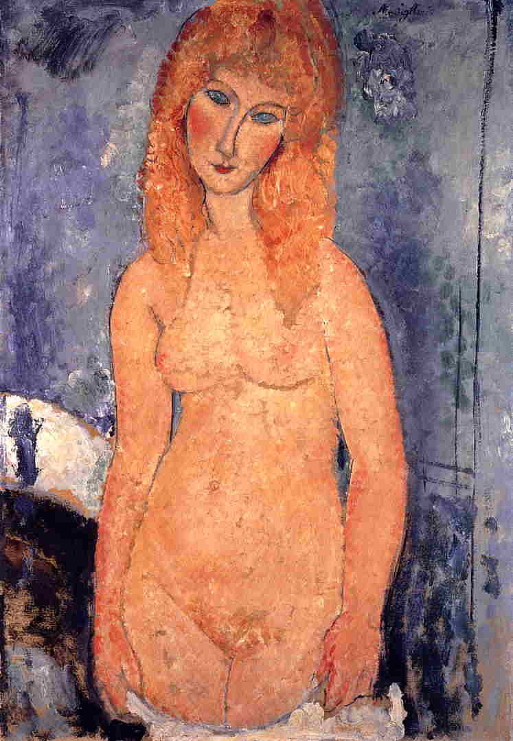 金发裸体 Blonde nude (1917; Paris,France  )，阿梅代奥·莫迪利亚尼