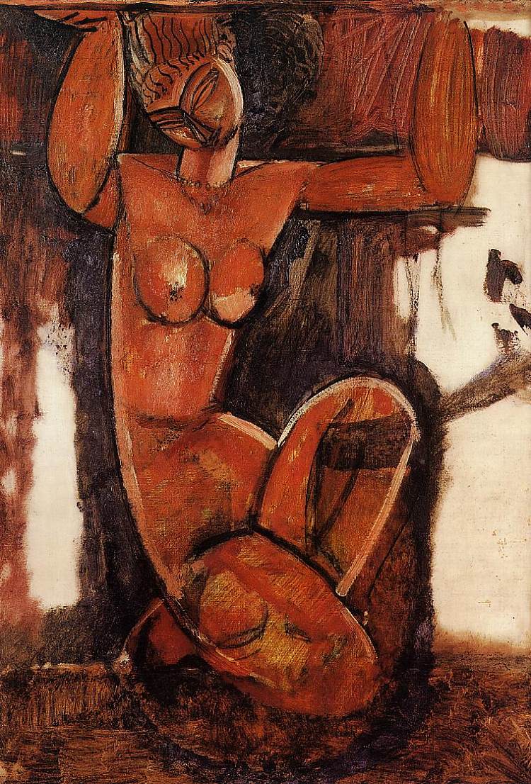 卡里亚蒂德 Caryatid (c.1912; Paris,France  )，阿梅代奥·莫迪利亚尼