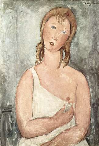 穿衬衫的女孩（红发女孩） Girl in the shirt (Red-haired girl) (1918; Paris,France                     )，阿梅代奥·莫迪利亚尼