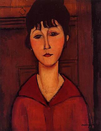 一个年轻女孩的头 Head of a Young Girl (1916; Paris,France                     )，阿梅代奥·莫迪利亚尼