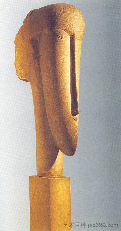 头 Head (1911 - 1912; Paris,France  )，阿梅代奥·莫迪利亚尼