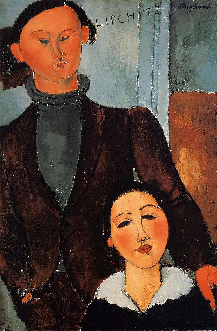 雅克和贝尔特·利普希茨 Jacques and Berthe Lipchitz (1917; Paris,France ),阿梅代奥·莫迪利亚尼