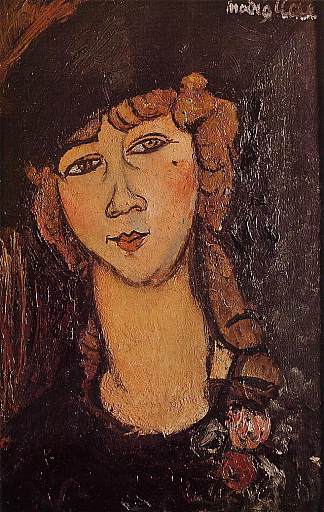 洛洛特（戴帽子的女人的头） Lolotte (Head of a Woman in a Hat) (c.1916; Paris,France                     )，阿梅代奥·莫迪利亚尼