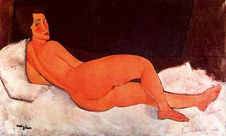 裸体躺着 Lying nude (1917; Paris,France                     )，阿梅代奥·莫迪利亚尼